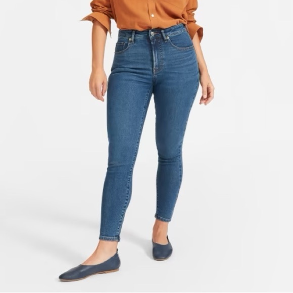 Everlane The Curvy High Rise Skinny Jean Crop Blue Cropped Jeans $121 - Picture 2 of 14